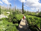 Crossing the bridge near the trailhead.