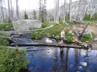 Crossing Pearl Creek, just before the trail forks.