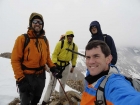 Colorful group on the summit of Perkins Peak.