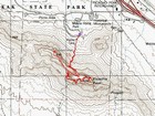 Map of the route, 4 miles and 2000' gain round trip.