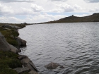 Looking towards the outlet of Betty Lake, notice the large glacially placed boulder on the far shore.