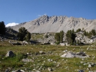 Altair Peak from a meadow below Betty Lake.