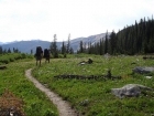 Clint and JJ in one of the numerous wildflower filled meadows we passed through on our way back down Broad Canyon.