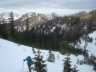 Alex beginning the climb, Horton Peak in the background.