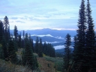 Just before sunrise, view towards Granite Mountain.