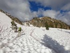 Snowfield climbing below Crater Peak.