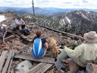 Taking in the views from Parks Peak, Rainbow Ridge in the background.