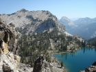 Browns Peak, Mount Everly, and Lake 8901' from the pass.