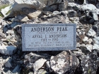 Large etched stone on the summit of Anderson Peak (9704').
