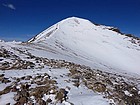 Looking back on the conga-line of climbers heading up.