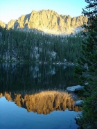 Reflection of alpenglow on Rainbow Ridge.