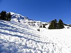 Making our way back up the Muir snowfield on the way back down.