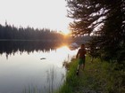 Exploring at sunset.
