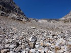 Heading up the talus.