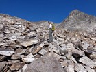 Contemplating the next boulder hop.