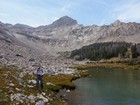 Heading back down, final view of the peak from Lake 8950'.