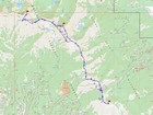 Map of the route, 13 miles and 2500' gain round trip.