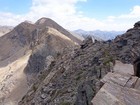 Traversing Lee Peak, with Ruby Dome in the background.