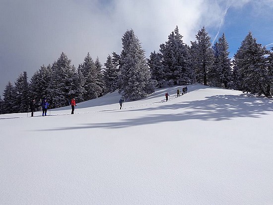 Snowshoeing near South Hawley Mountain.