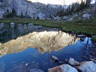 Morning reflection of Merritt from our campsite.