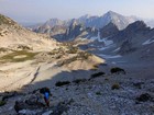 Scrambling up and out of the Limbert valley.