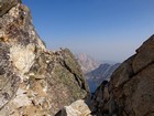 This cairn marks the ledge leading out onto the exposed east face of Mount Regan.