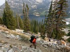 Descending the switchbacks above Alpine Lake.