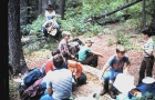 Taking a break on the trail.