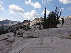 Huge polished granite slabs southwest of Finger of Fate.