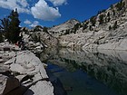 Lake 9500', and the false summit of Daves Peak in the background.