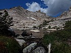 The Arrowhead and false summit of Daves Peak from 