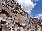 Traversing big blocks on the south face of Daves Peak.