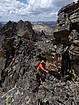 Exposed scrambling near the summit of Daves Peak.