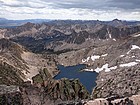 Profile Lake and Imogen Lake from the summit of Daves Peak.