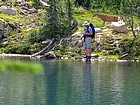 This deer snuck up on Ken while he was fishing at Finger of Fate Lake #3.