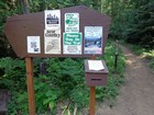 Scotchman Peak trailhead, a variety of warnings.