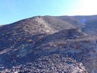 Finally above the talus, on the way up Webber Peak.