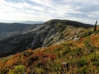 Looking back at the glacial polished northeast face of Big Fog Mountain.