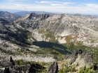 Florence Lake and Chimney Peak from the summit of Fenn Mountain.