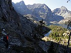 Descending to the lake.