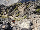 Michael making his way up the ledges.