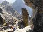 Neat looking spire while downclimbing the south ridge of Tower of Babel.