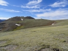 Looking back on Massacre Mountain from the tundra plateau.