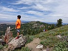 Checking out the views, Mores Mountain in the background.