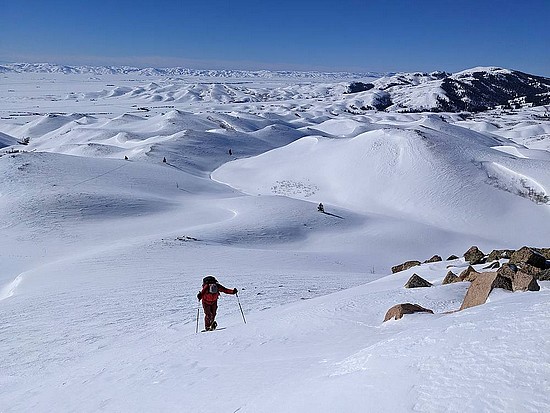 Snowshoeing up Sheep Point