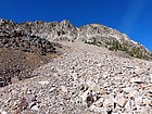 Straight on view of the southeast couloir route.