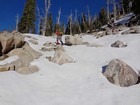 Climbing toward the ridge.