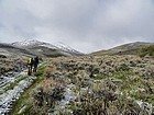 Start of the hike. Fresh snow forced us to stop driving at ~6100' elevation.