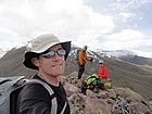 Tired group on the summit of