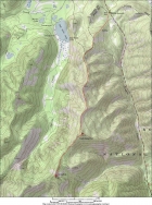 Map or our route, 9.5 miles round trip and 3100' total elevation gain.